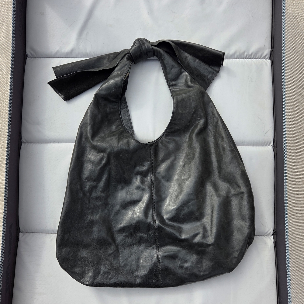 Elegant Black Leather Tote Bag